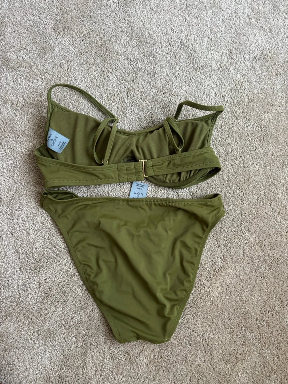 Shade & Shore Olive Green Two-Piece Bikini Set
